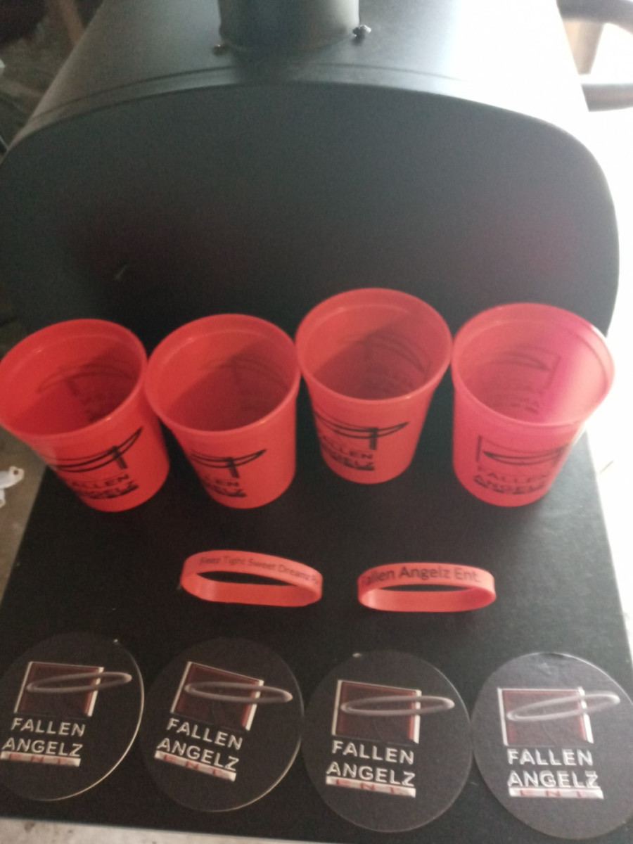 Custom Fallen Angelz ENT Cups/Coasters/Wristbands Combo
