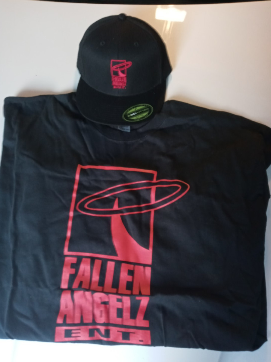 CLEARANCE - Fallen Angelz ENT Fitted Hat & 2XL T-Shirt